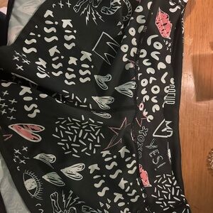 Women's Black Graphic Athletic Shorts